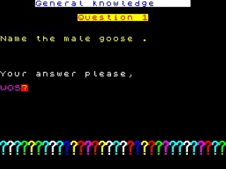 Family Quiz screenshot 2 for ZX Spectrum